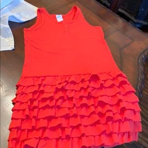 Crewcuts Girls 10 Orange Ruffle Dress